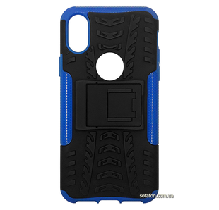 Противоударный чехол-накладка Shield с подставкой для iPhone X / Xs Черный / Синий 0088576197p фото | SOTAFON