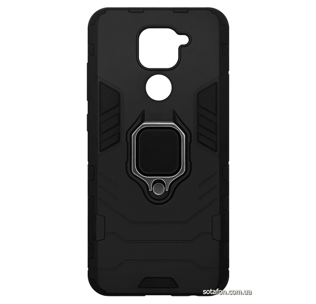 Противоударный чехол-накладка Transformer Ring for Magnet для Xiaomi Redmi Note 9 Черный 0088576199p фото