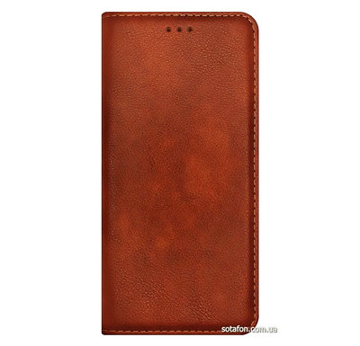 Шкіряний чохол-книжка Magnetic Book Cover Leather для Xiaomi Redmi Note 9 4G Коричневий 0088576202p фото