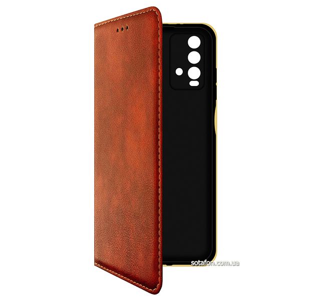 Шкіряний чохол-книжка Magnetic Book Cover Leather для Xiaomi Redmi Note 9 4G Коричневий 0088576202p фото