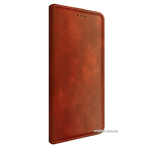 Шкіряний чохол-книжка Magnetic Book Cover Leather для Xiaomi Redmi Note 9 4G Коричневий 0088576202p фото