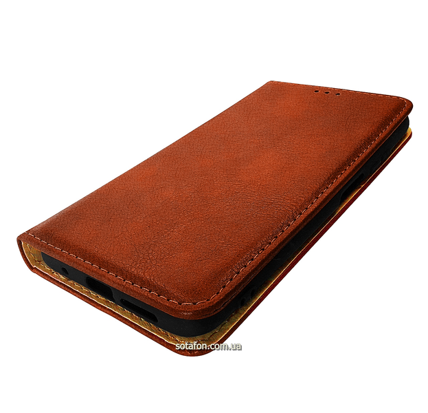 Шкіряний чохол-книжка Magnetic Book Cover Leather для Xiaomi Redmi Note 9 4G Коричневий 0088576202p фото