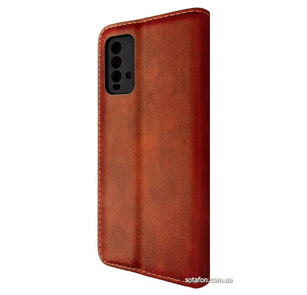 Шкіряний чохол-книжка Magnetic Book Cover Leather для Xiaomi Redmi Note 9 4G Коричневий 0088576202p фото