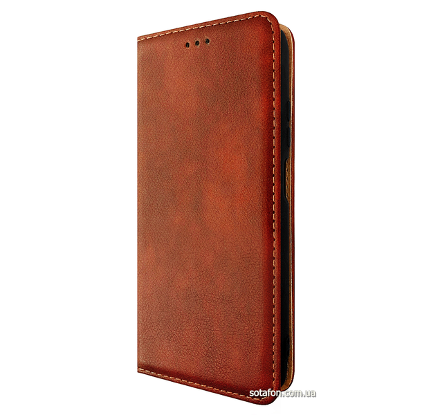 Кожаный чехол-книжка Magnetic Book Cover Leather для Xiaomi Redmi Note 9 4G Коричневый 0088576202p фото