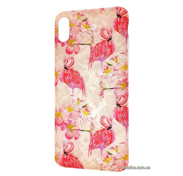 Чехол-накладка Blood of Jelly Cute case для iPhone Xs Max (Много фламинго) 1012534 фото