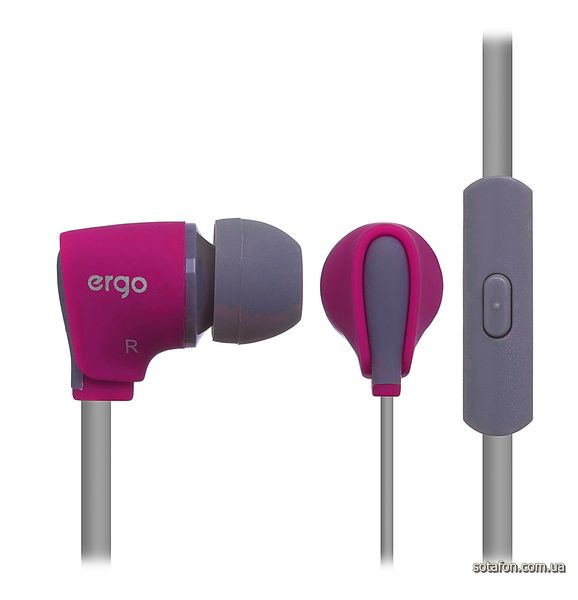 Наушники с микрофоном ERGO VM-110 Розовый 2000019051336 фото