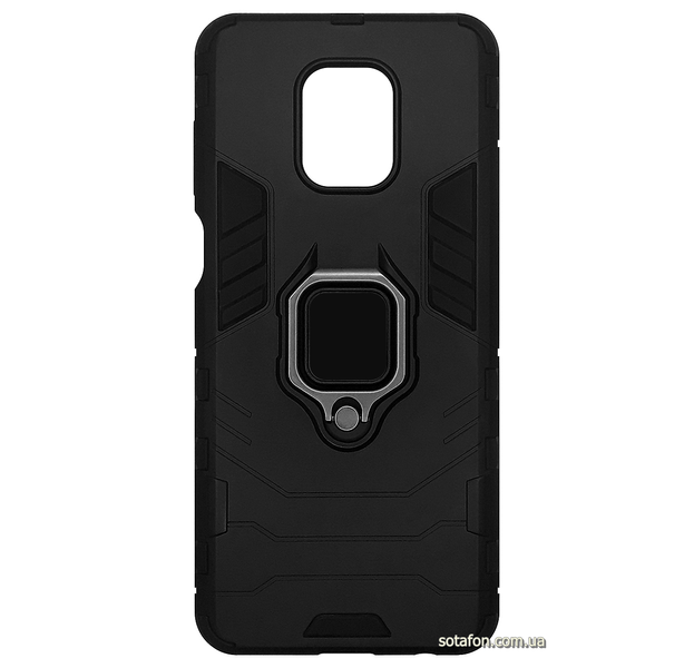 Противоударный чехол-накладка Transformer Ring for Magnet для Xiaomi Redmi Note 9s / Note 9 Pro / Note 9 Pro Max Черный 0088576204p фото