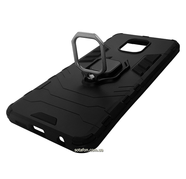 Противоударный чехол-накладка Transformer Ring for Magnet для Xiaomi Redmi Note 9s / Note 9 Pro / Note 9 Pro Max Черный 0088576204p фото