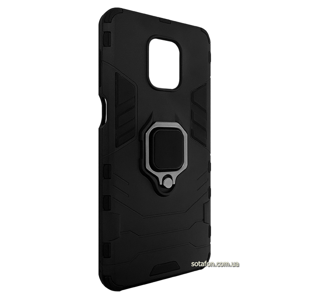 Противоударный чехол-накладка Transformer Ring for Magnet для Xiaomi Redmi Note 9s / Note 9 Pro / Note 9 Pro Max Черный 0088576204p фото