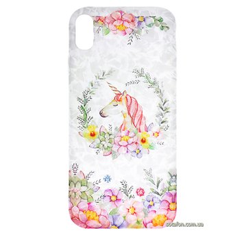 Чохол-накладка Blood of Jelly Cute case для iPhone Xs Max (Єдиноріг з квітами) 1012531 фото