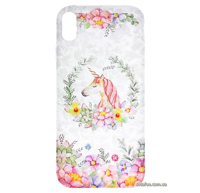 Чохол-накладка Blood of Jelly Cute case для iPhone Xs Max (Єдиноріг з квітами) 1012531 фото