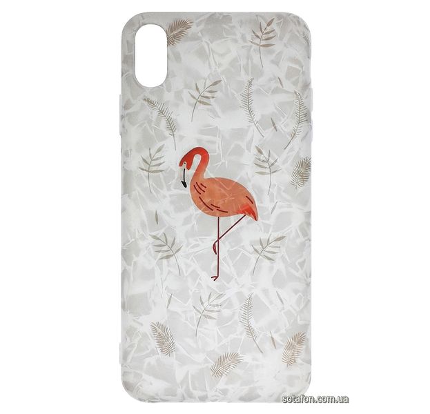 Чехол-накладка Blood of Jelly Cute case для iPhone Xs Max (Фламинго белый) 1012529 фото