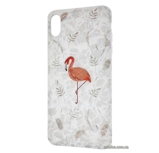 Чехол-накладка Blood of Jelly Cute case для iPhone Xs Max (Фламинго белый) 1012529 фото