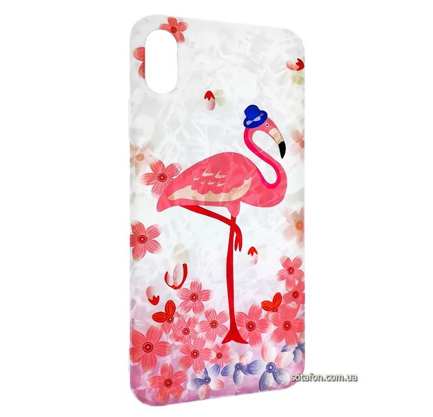 Чехол-накладка Blood of Jelly Cute case для iPhone Xs Max (Фламинго в шляпе) 1012530 фото