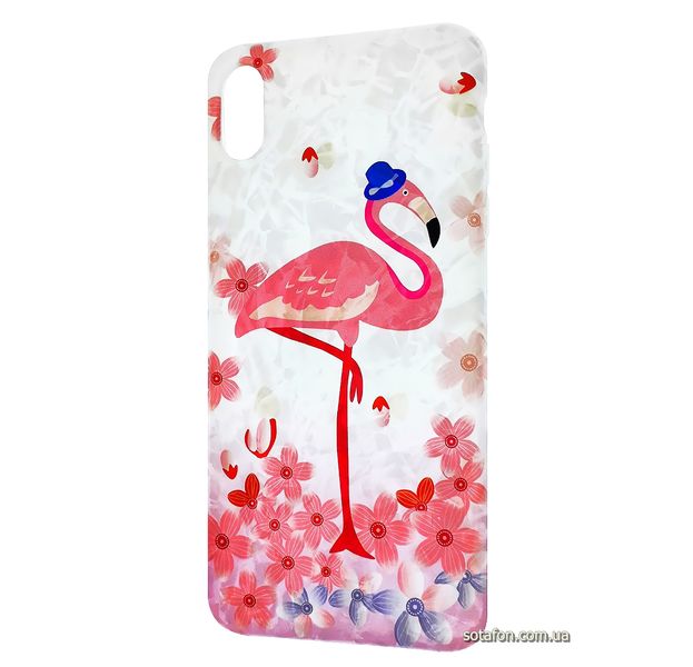 Чехол-накладка Blood of Jelly Cute case для iPhone Xs Max (Фламинго в шляпе) 1012530 фото