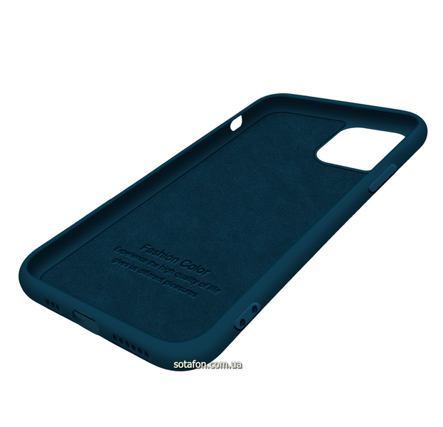 Чохол-накладка TPU Liquid Silicone Cover для iPhone 11 Pro (Апельсин синій) 1012540 фото