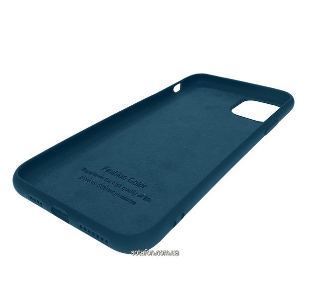 Чехол-накладка TPU Liquid Silicone Cover для iPhone 11 Pro Max (Апельсин синий) 1012541 фото