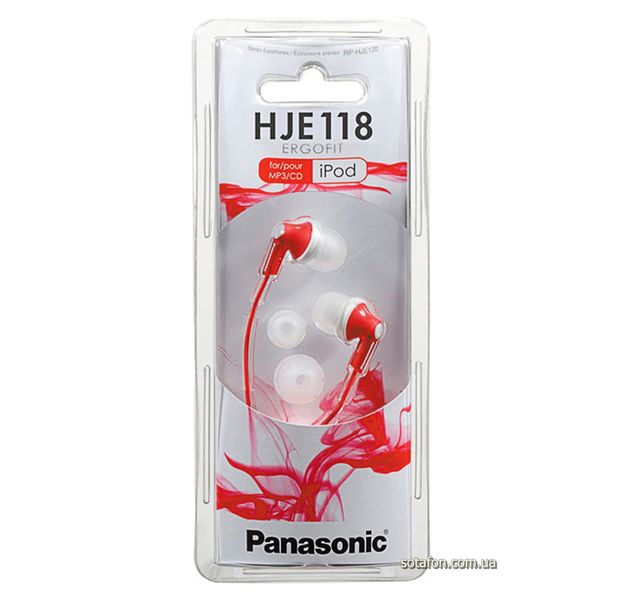 Наушники PANASONIC RP-HJE118GU-R Красный 1001480 фото