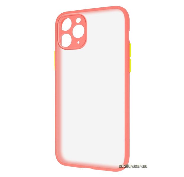 Чехол-накладка TPU+PC Shadow Matte Case New для iPhone 11 Pro Светло-розовый / Желтый 1012547 фото