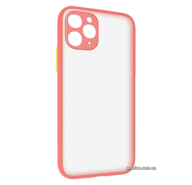 Чехол-накладка TPU+PC Shadow Matte Case New для iPhone 11 Pro Светло-розовый / Желтый 1012547 фото