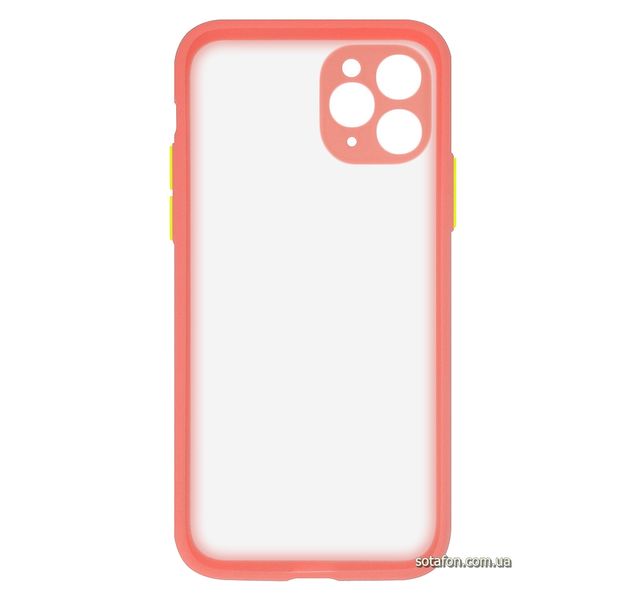 Чехол-накладка TPU+PC Shadow Matte Case New для iPhone 11 Pro Светло-розовый / Желтый 1012547 фото