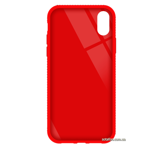 Чохол-накладка TPU SHENGO Soft-touch holder зі стразами для iPhone X / Xs Червоний 0088576215p фото