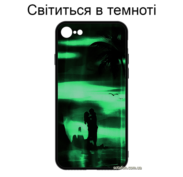 Чехол-накладка TPU+Glass Lumi светящийся в темноте для iPhone 7 / 8 / SE (2020) (Романтика) 0088576216p фото