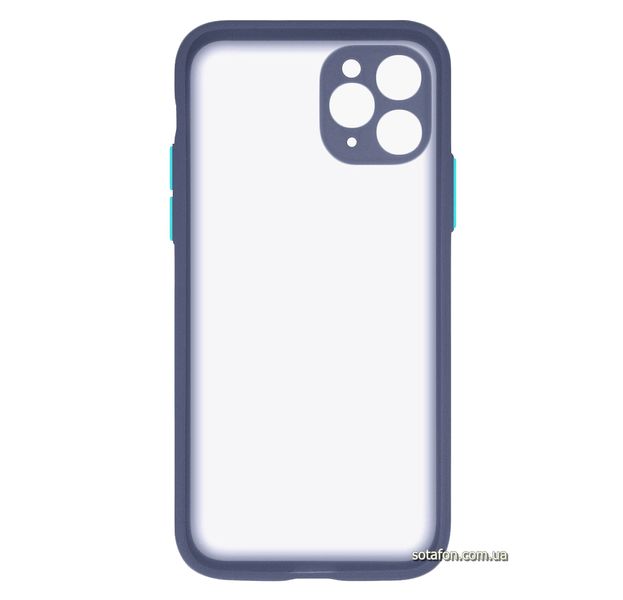 Чохол-накладка TPU+PC Shadow Matte Case New для iPhone 11 Pro Темно-синій / Блакитний 1012546 фото