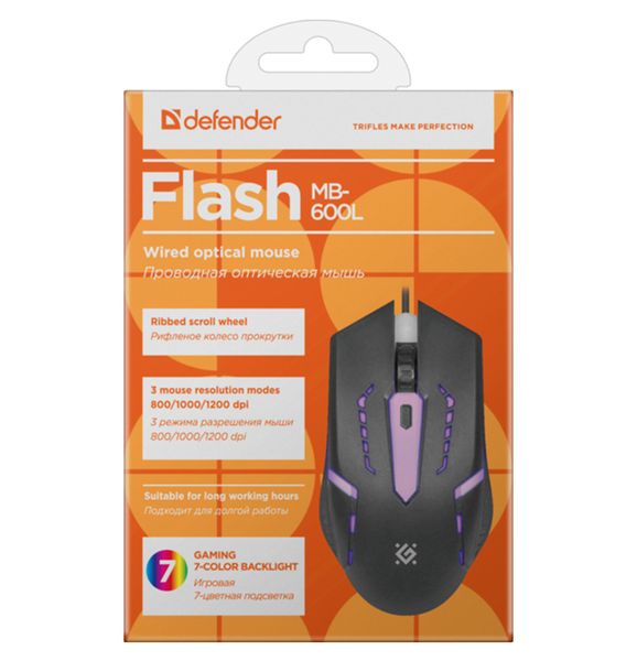 Мишка DEFENDER Flash MB-600L Чорний 1012571 фото