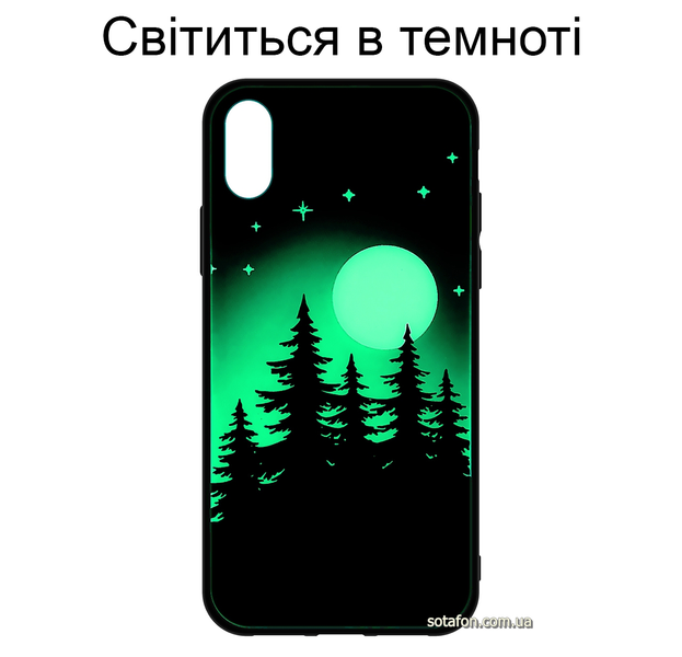 Чохол-накладка TPU+Glass TOTO Night Light Print світиться в темряві для iPhone X / Xs (Full Moon) 0088576217p фото