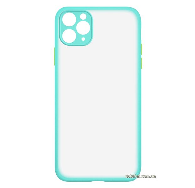 Чехол-накладка TPU+PC Shadow Matte Case New для iPhone 11 Pro Max Мятный / Желтый 1012549 фото