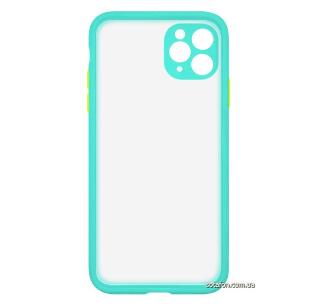 Чехол-накладка TPU+PC Shadow Matte Case New для iPhone 11 Pro Max Мятный / Желтый 1012549 фото