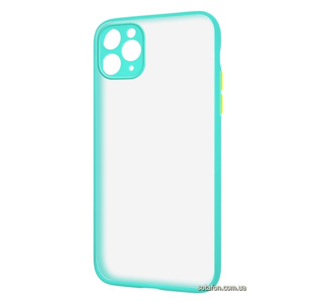 Чохол-накладка TPU+PC Shadow Matte Case New для iPhone 11 Pro Max М'ятний / Жовтий 1012549 фото