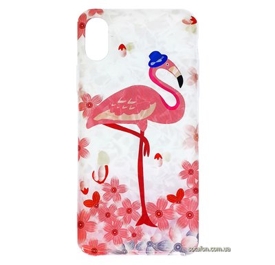 Чохол-накладка Blood of Jelly Cute case для iPhone X / Xs (Фламінго в капелюсі) 1012525 фото