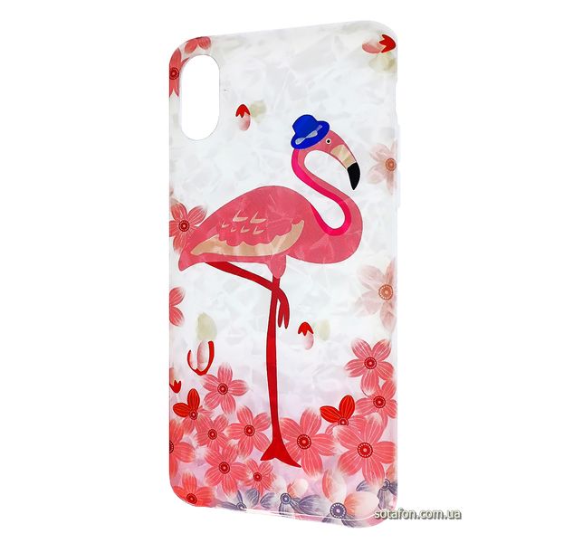 Чехол-накладка Blood of Jelly Cute case для iPhone X / Xs (Фламинго в шляпе) 1012525 фото