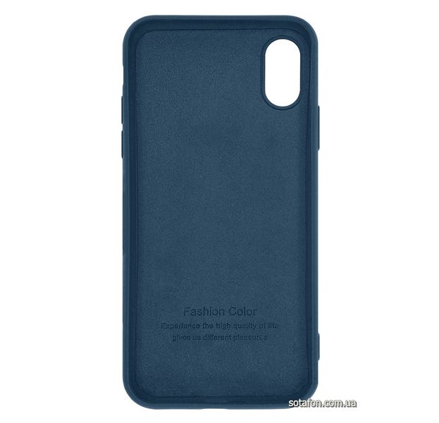 Чохол-накладка TPU Liquid Silicone Cover для iPhone X / Xs (Апельсин синій) 1012542 фото