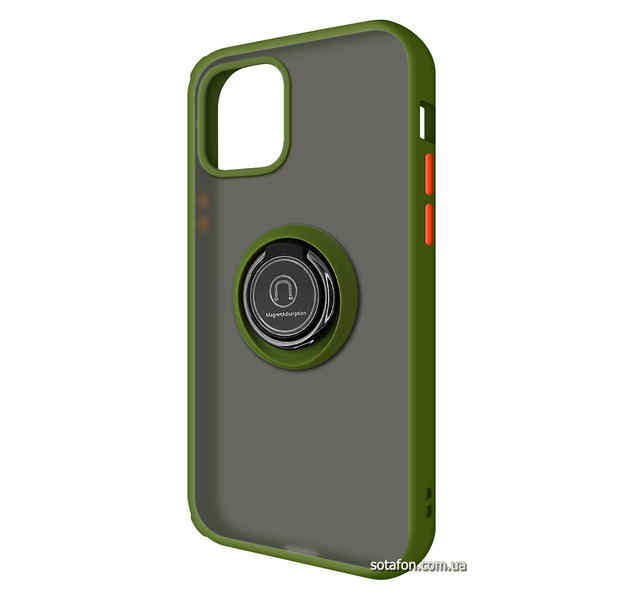 Чохол-накладка TPU+PC Deen ColorEdgingRing for Magnet для iPhone 12 / 12 Pro Оливковий 0088576220p фото