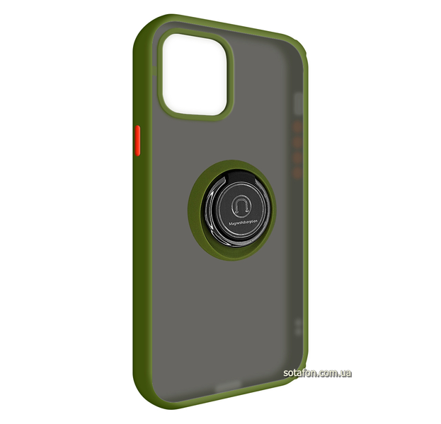 Чохол-накладка TPU+PC Deen ColorEdgingRing for Magnet для iPhone 12 / 12 Pro Оливковий 0088576220p фото