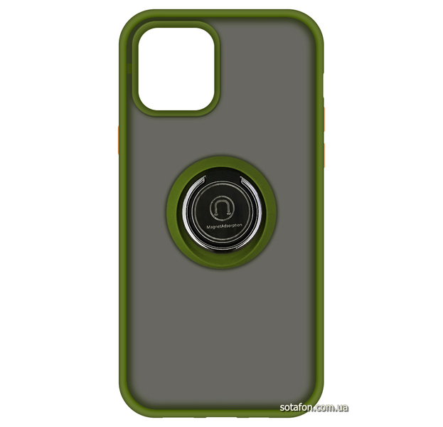 Чехол-накладка TPU+PC Deen ColorEdgingRing for Magnet для iPhone 12 / 12 Pro Оливковый 0088576220p фото