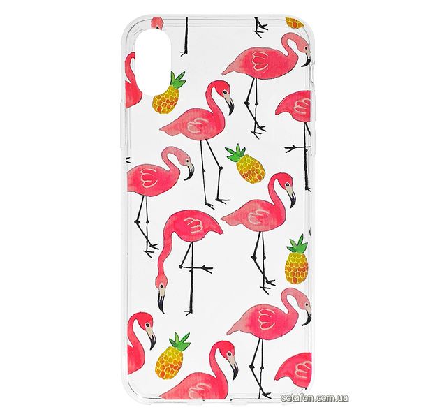 Чехол-накладка TPU Lovely Case Young Style для iPhone X / Xs (Фламинго) 1012544 фото