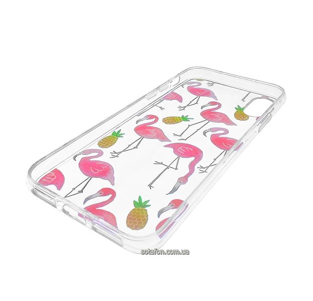 Чехол-накладка TPU Lovely Case Young Style для iPhone X / Xs (Фламинго) 1012544 фото