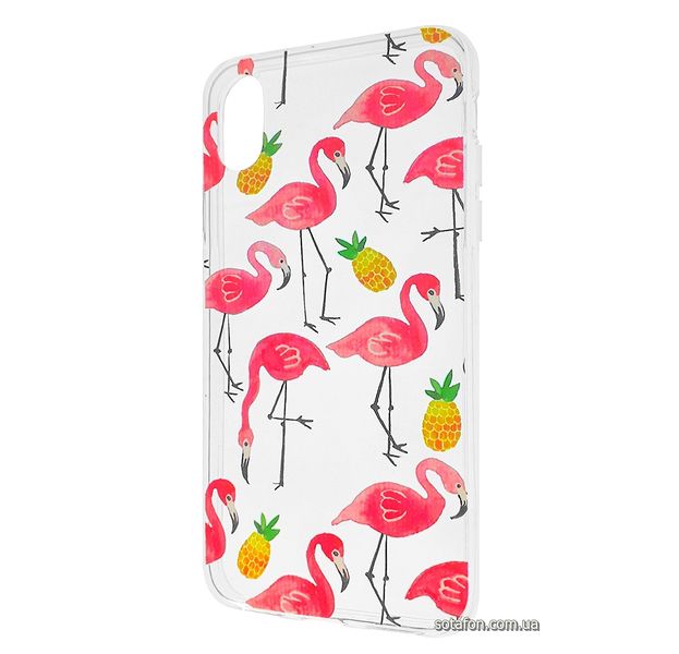 Чехол-накладка TPU Lovely Case Young Style для iPhone X / Xs (Фламинго) 1012544 фото