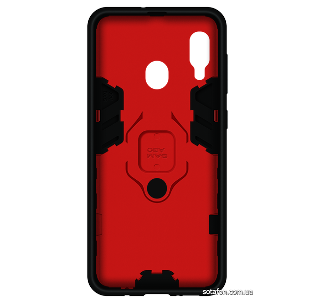 Противоударный чехол-накладка Transformer Ring for Magnet для Samsung Galaxy A20 SM-A205F / A30 SM-A305F Красный (Dante Red) 0088576325p фото | SOTAFON