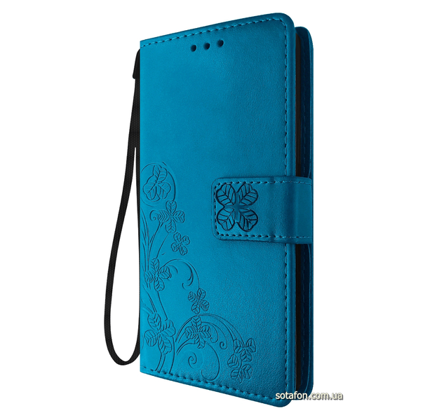 Кожаный чехол-книжка Four-leaf Clover с визитницей для iPhone 11 Pro Синий 0088576224p фото