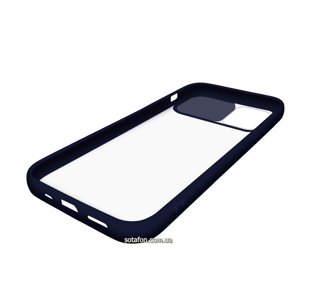 Чехол-накладка TPU+PC Camera Protect Matte Case для iPhone 12 / 12 Pro Темно-синий 1001000333 фото